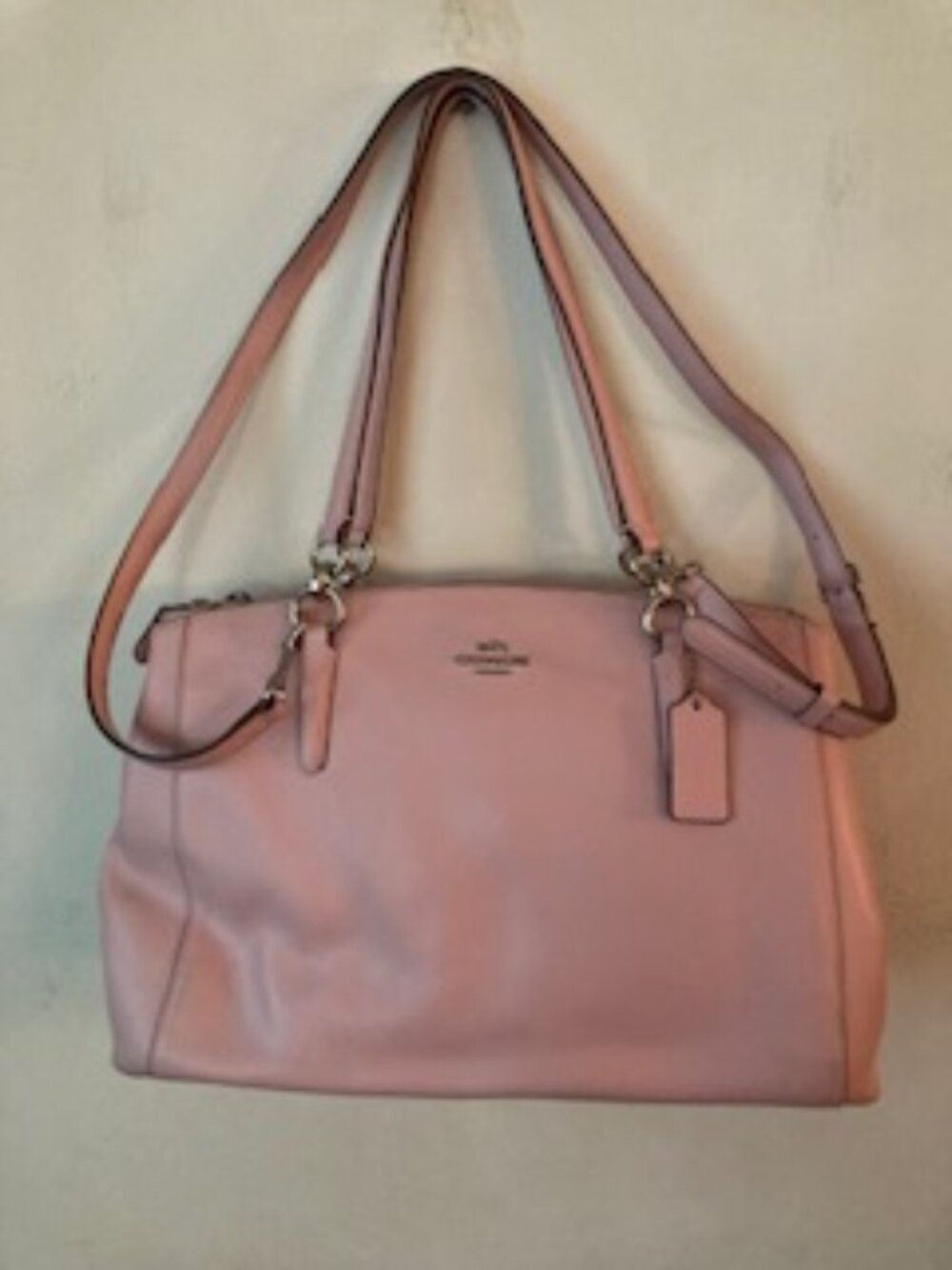 Coach Large Christie Carryall – Pink Pebbled Leather